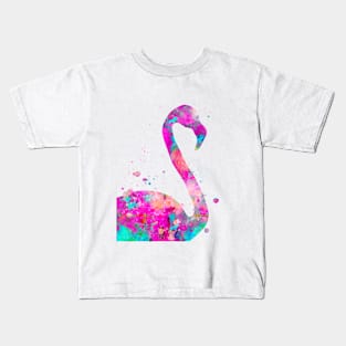 Flamingo Watercolor Portrait Kids T-Shirt